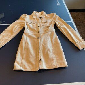 NWT Jacquie the label dress Sveta Corduroy mini Cream size S